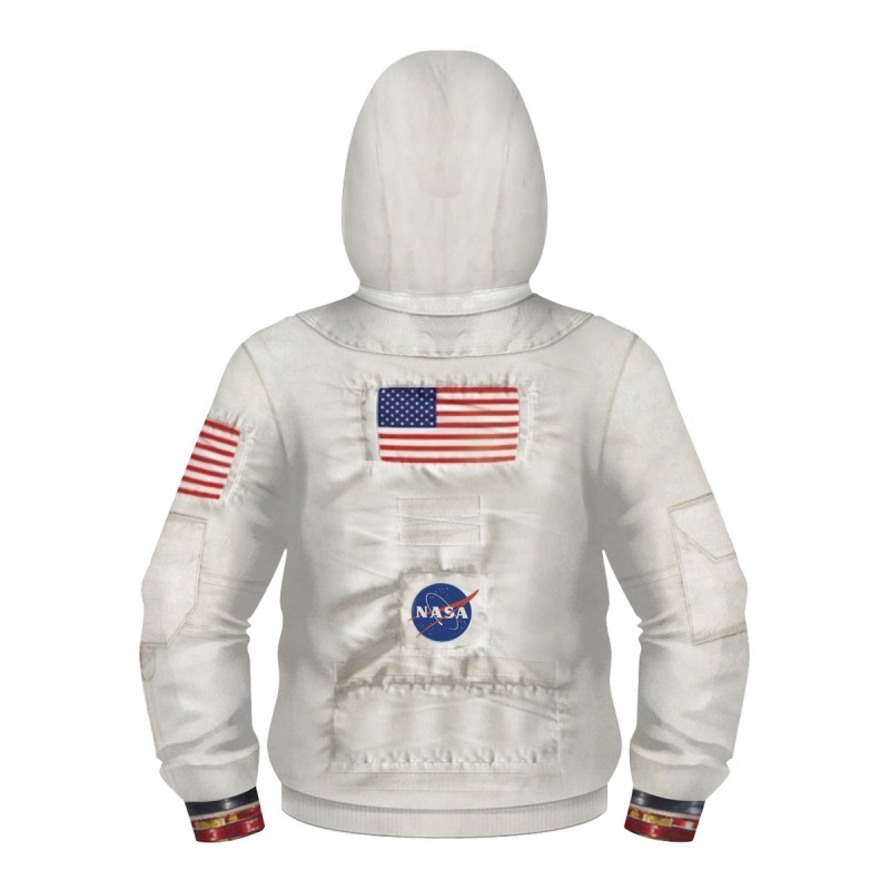 Kids Nasa Astronaut Zip Up Long Sleeve Hoodie