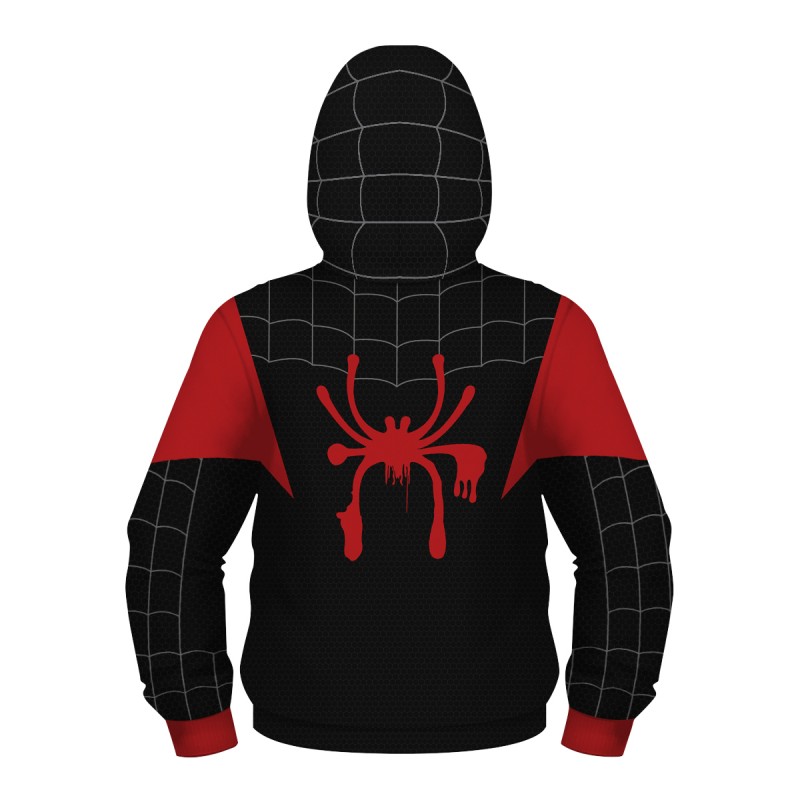 Kids Miles Morales Zip Up Hoodie Spider-Man Fashion Sweatshirt