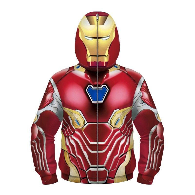 Kids Iron Man Fashion Zip Up Hoodie