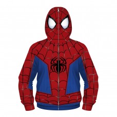 Kids Spiderman Zip Up Long Sleeve Hoodies