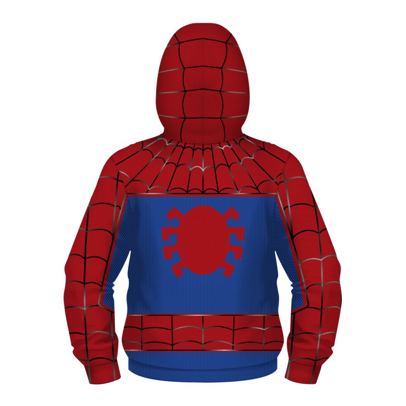 Kids Spiderman Zip Up Long Sleeve Hoodies