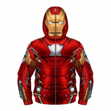 Kids New Iron Man Fashion Zip Up Long Sleeve Hoodies