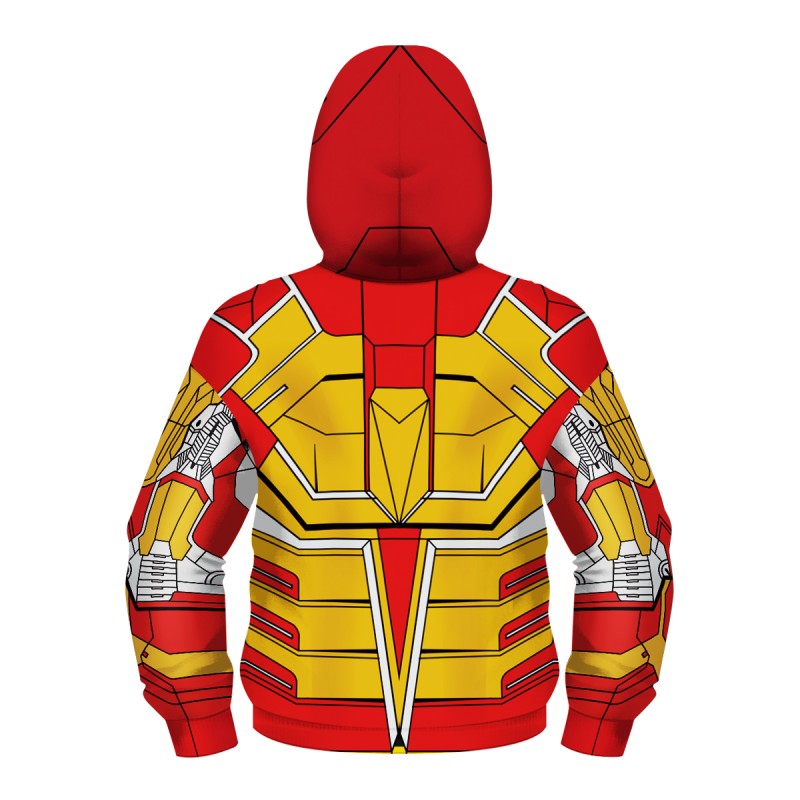 Iron Man Fashion Zip Up Long Sleeve Hoodie For Kids