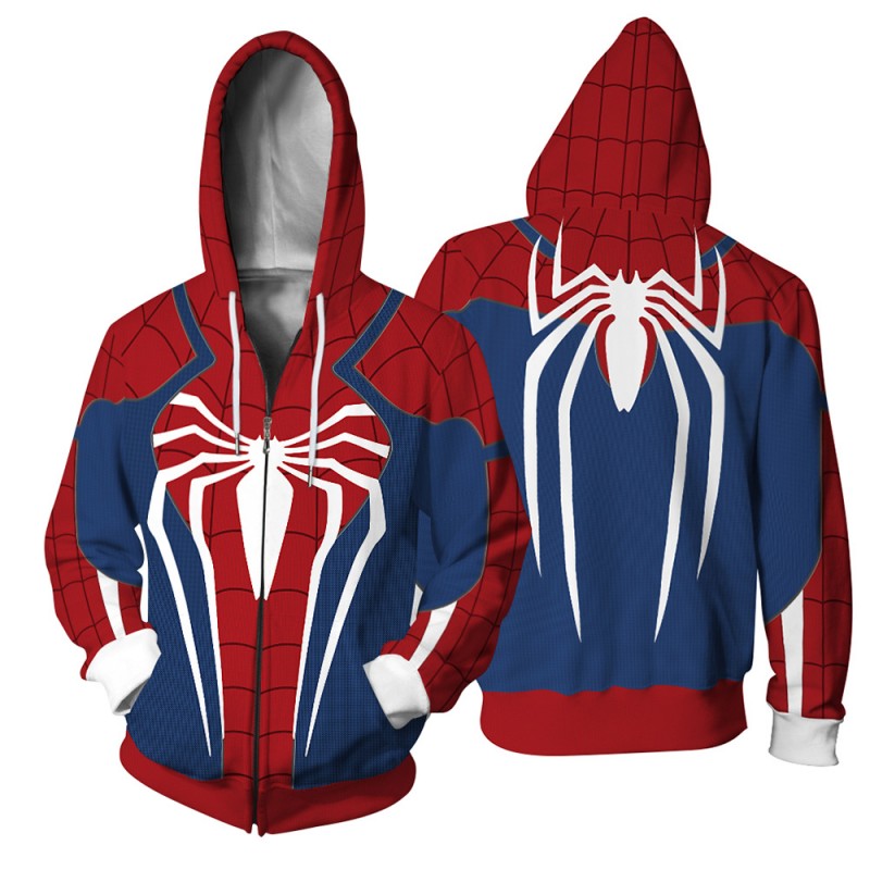 Spiderman Ps4 3D Zip Up Hoodies