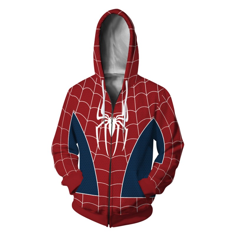 3D Printed Spider Man PS4 Zip Up Hoodie