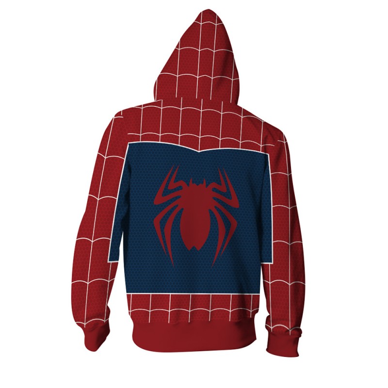 3D Printed Spider Man PS4 Zip Up Hoodie