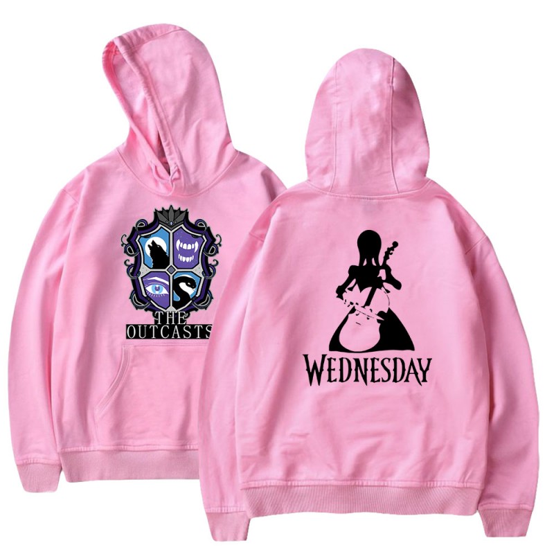 Wednesday Addams Hoodies Outcasts 2D Print Swearshirts Unisex