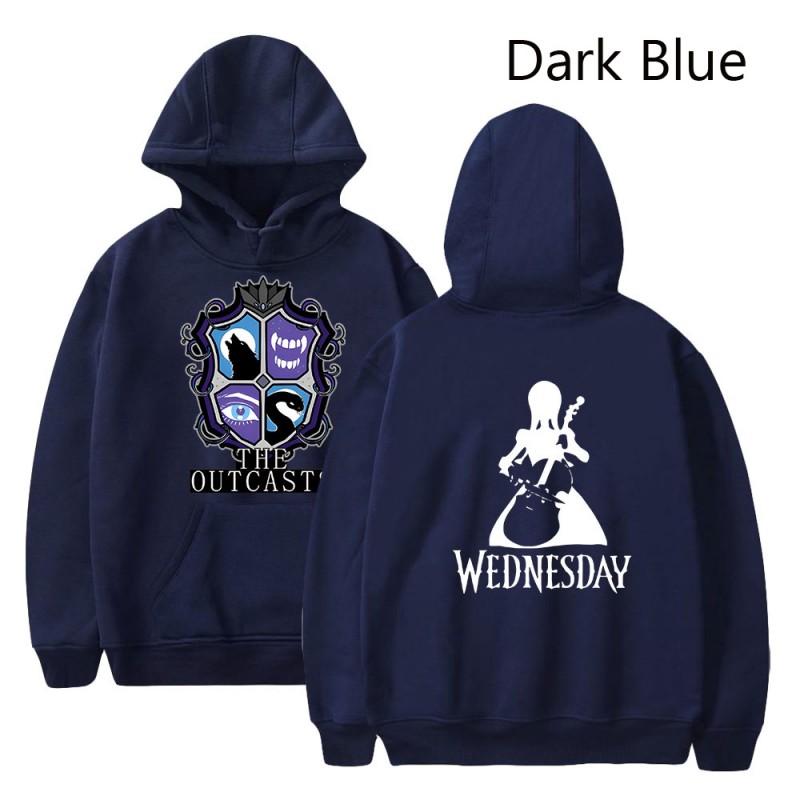 Wednesday Addams Hoodies Outcasts 2D Print Swearshirts Unisex