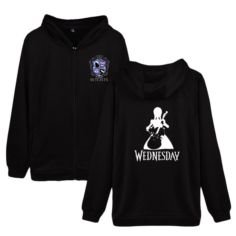 Wednesday Addams Hoodies Outcasts 2D Print Swearshirts Unisex