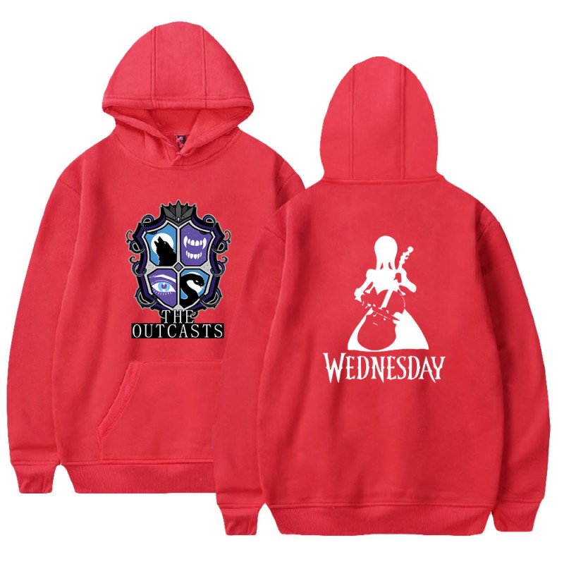 Wednesday Addams Hoodies Outcasts 2D Print Swearshirts Unisex