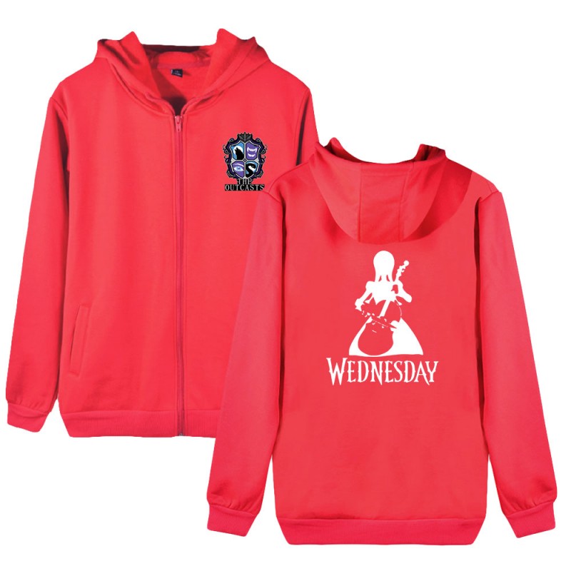 Wednesday Addams Hoodies Outcasts 2D Print Swearshirts Unisex