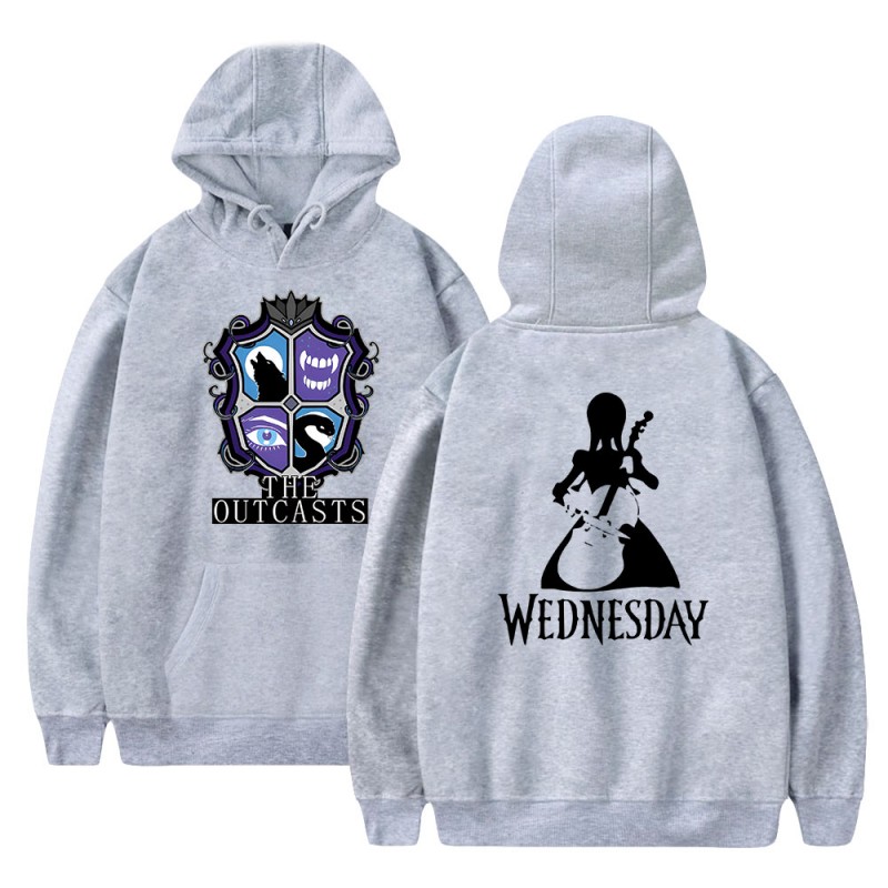 Wednesday Addams Hoodies Outcasts 2D Print Swearshirts Unisex