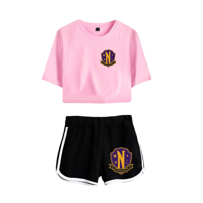 Wednesday Addams T-shirt Nevermore Academy Shorts
