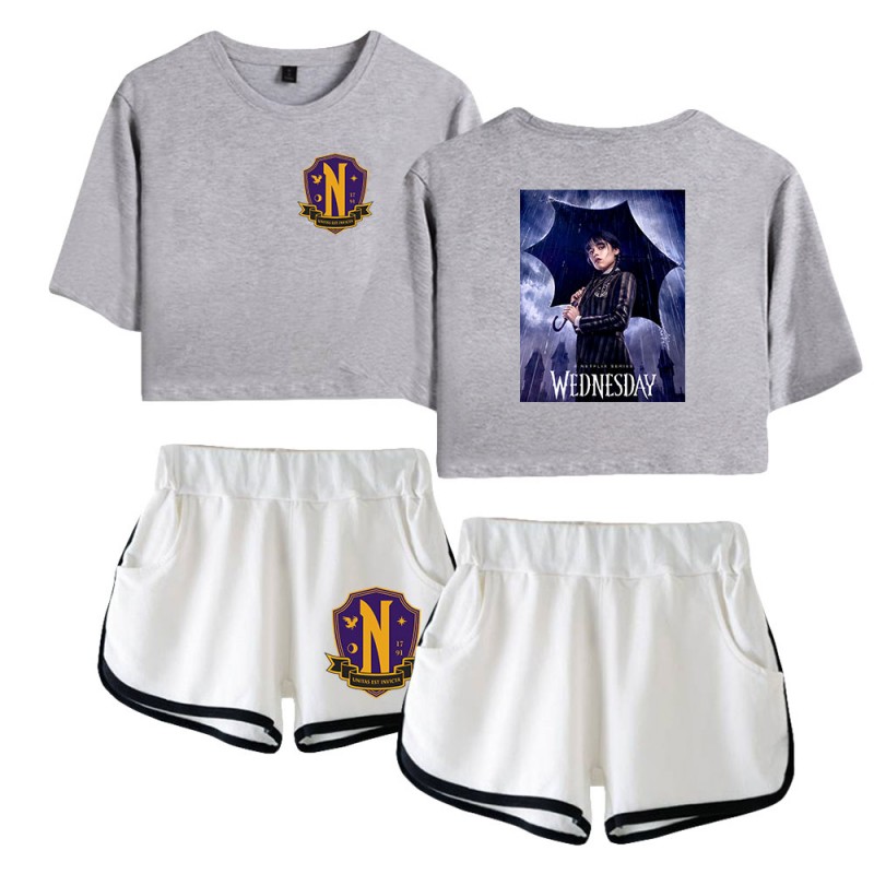 Wednesday Addams T-shirt Nevermore Academy Shorts