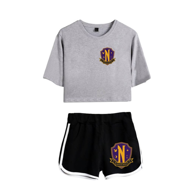 Wednesday Addams T-shirt Nevermore Academy Shorts