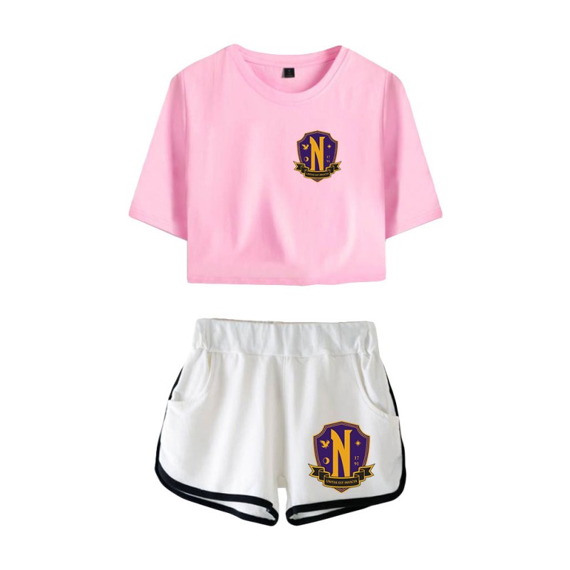 Wednesday Addams T-shirt Nevermore Academy Shorts