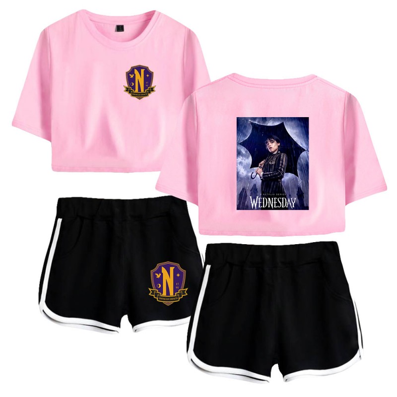 Wednesday Addams T-shirt Nevermore Academy Shorts