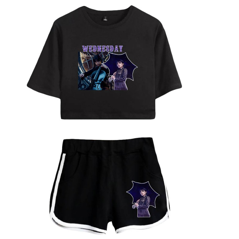 Wednesday Addams T-shirt The Addams Family Womens Shorts