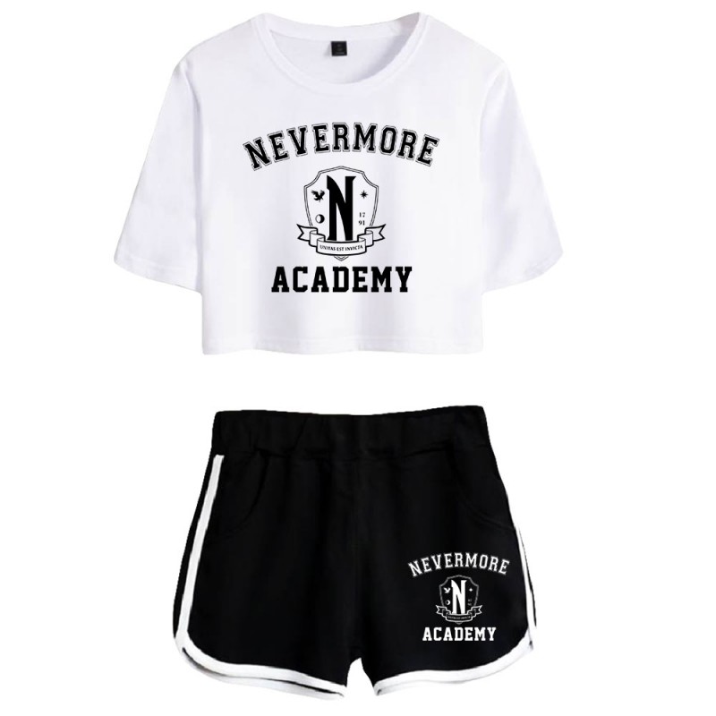 Wednesday Addams Crop Top The Addams Family T-shirt Shorts