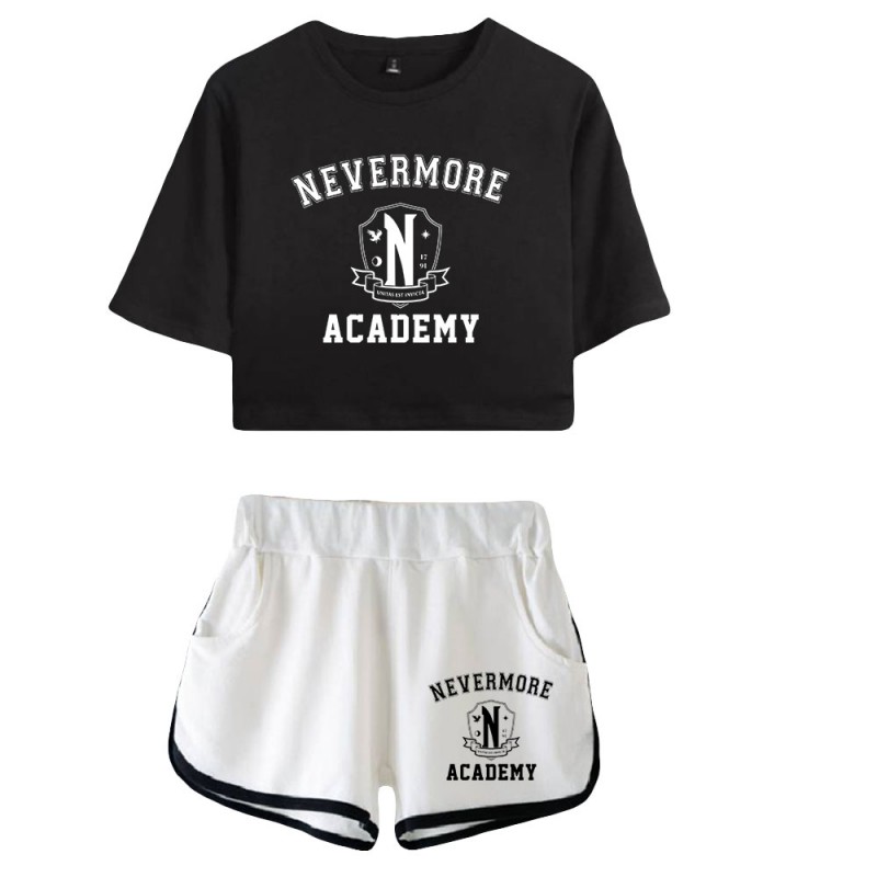 Wednesday Addams Crop Top The Addams Family T-shirt Shorts