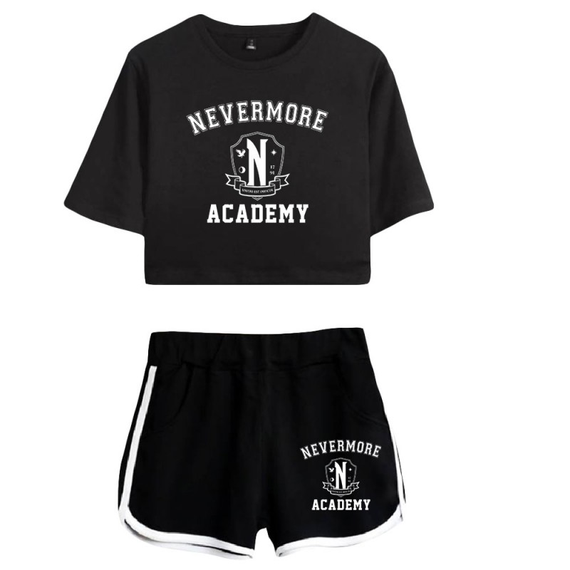 Wednesday Addams Crop Top The Addams Family T-shirt Shorts