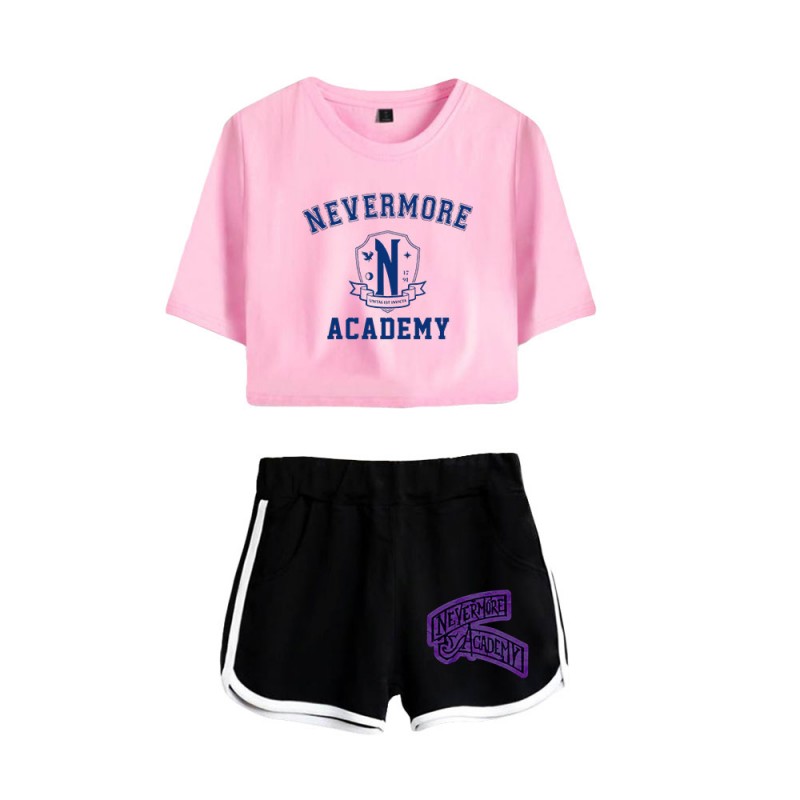 The Addams Family Wednesday T-shirt Nevermore Academy Shorts