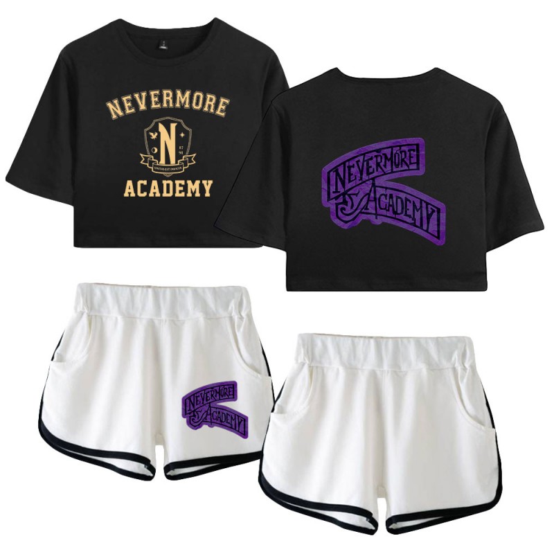 The Addams Family Wednesday T-shirt Nevermore Academy Shorts