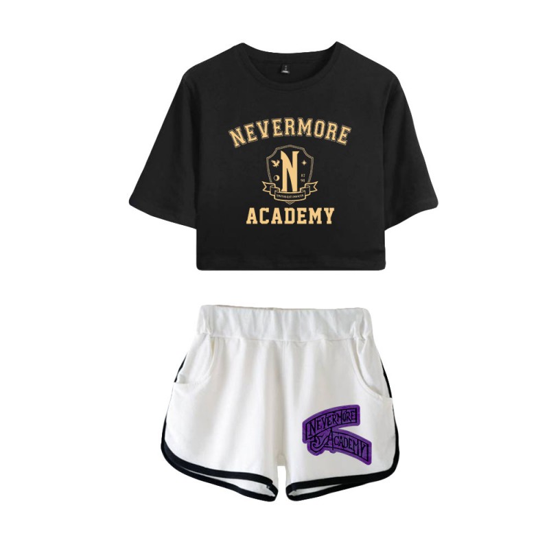 The Addams Family Wednesday T-shirt Nevermore Academy Shorts