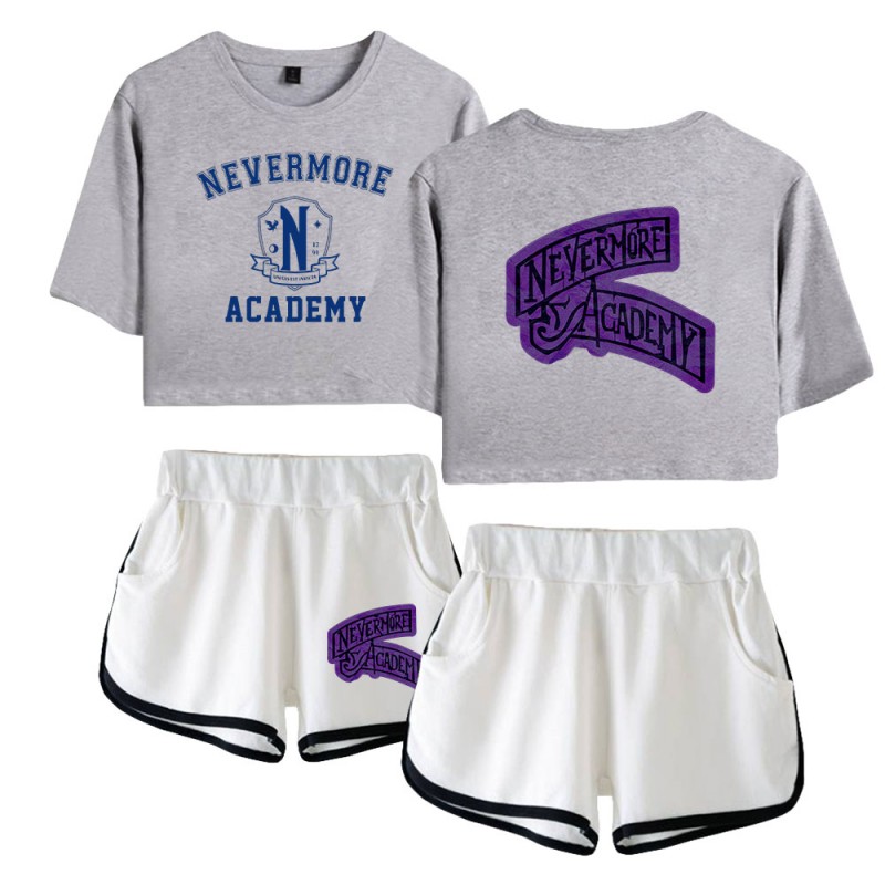 The Addams Family Wednesday T-shirt Nevermore Academy Shorts