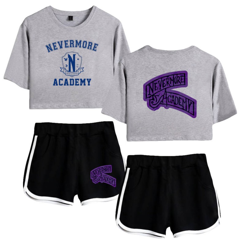 The Addams Family Wednesday T-shirt Nevermore Academy Shorts