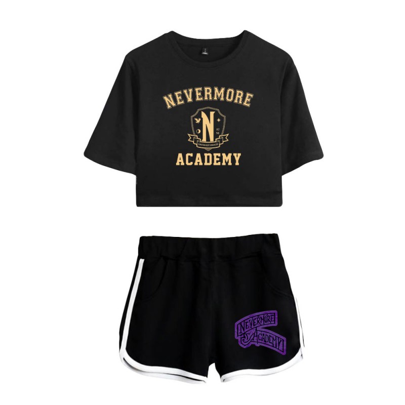 The Addams Family Wednesday T-shirt Nevermore Academy Shorts