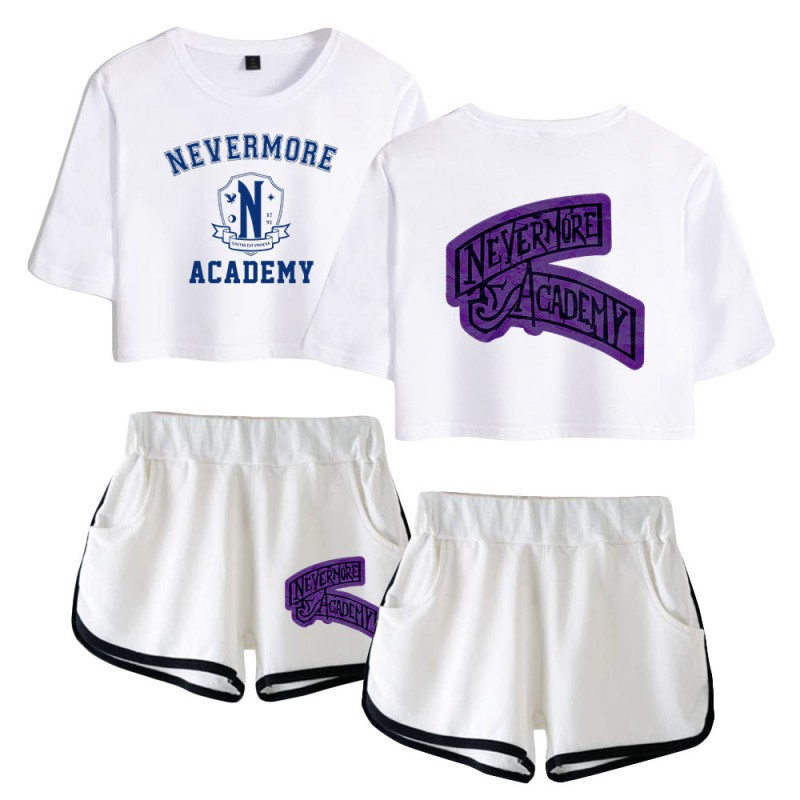 The Addams Family Wednesday T-shirt Nevermore Academy Shorts