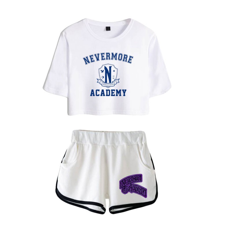 The Addams Family Wednesday T-shirt Nevermore Academy Shorts