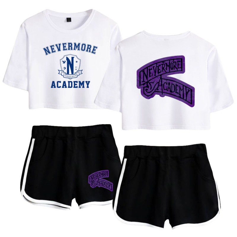 The Addams Family Wednesday T-shirt Nevermore Academy Shorts