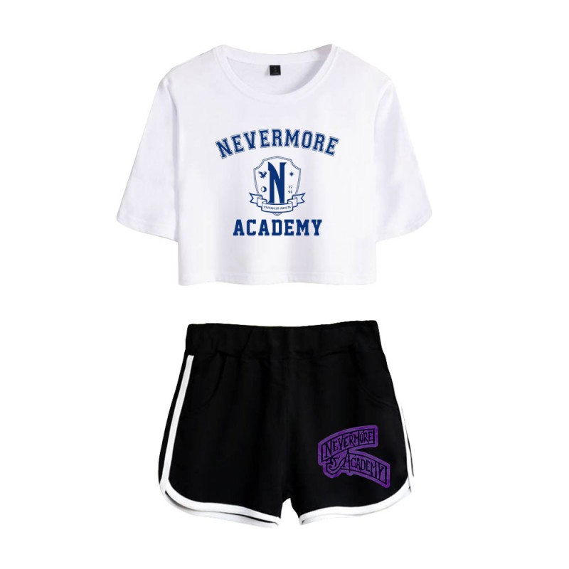 The Addams Family Wednesday T-shirt Nevermore Academy Shorts