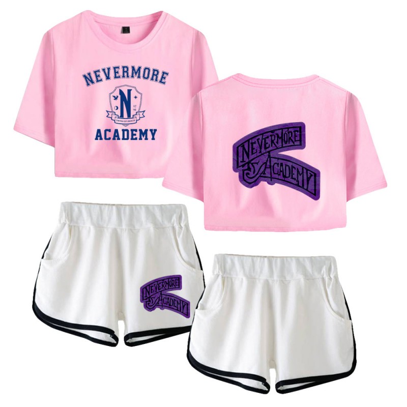The Addams Family Wednesday T-shirt Nevermore Academy Shorts