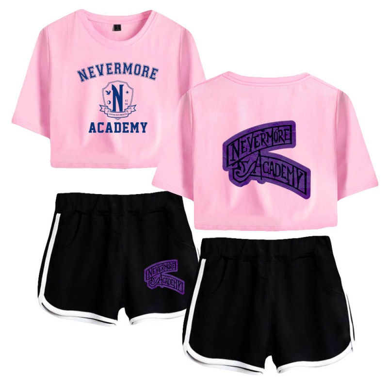 The Addams Family Wednesday T-shirt Nevermore Academy Shorts