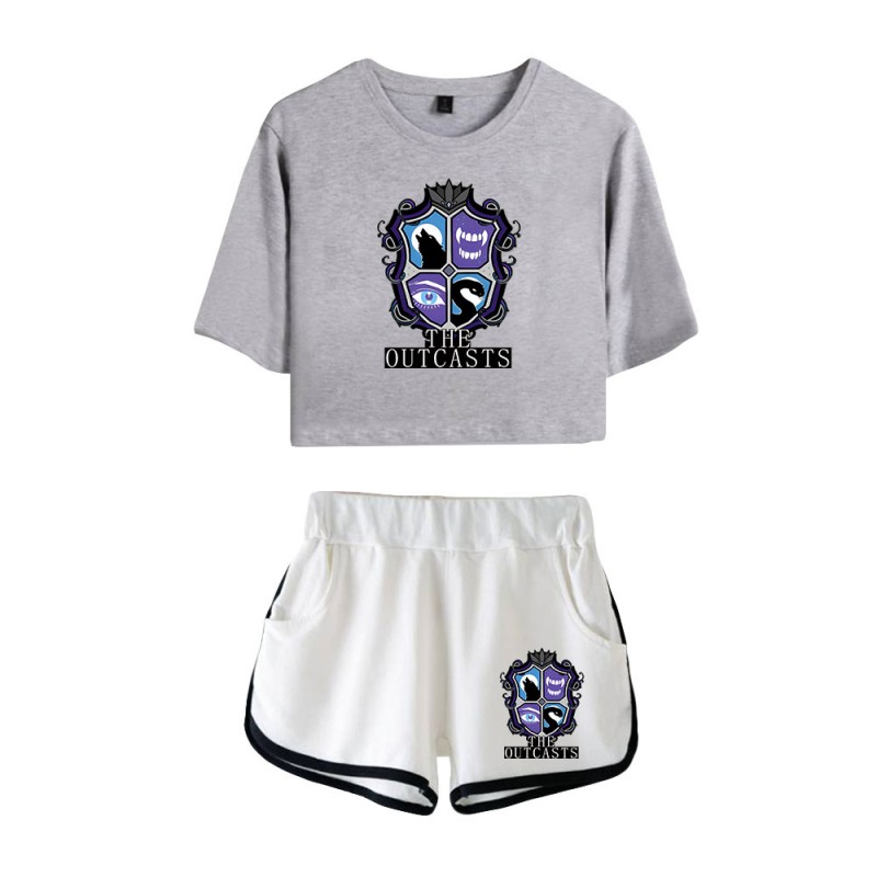 The Outcasts Crop Top Wednesday Addams Shorts T-shirt