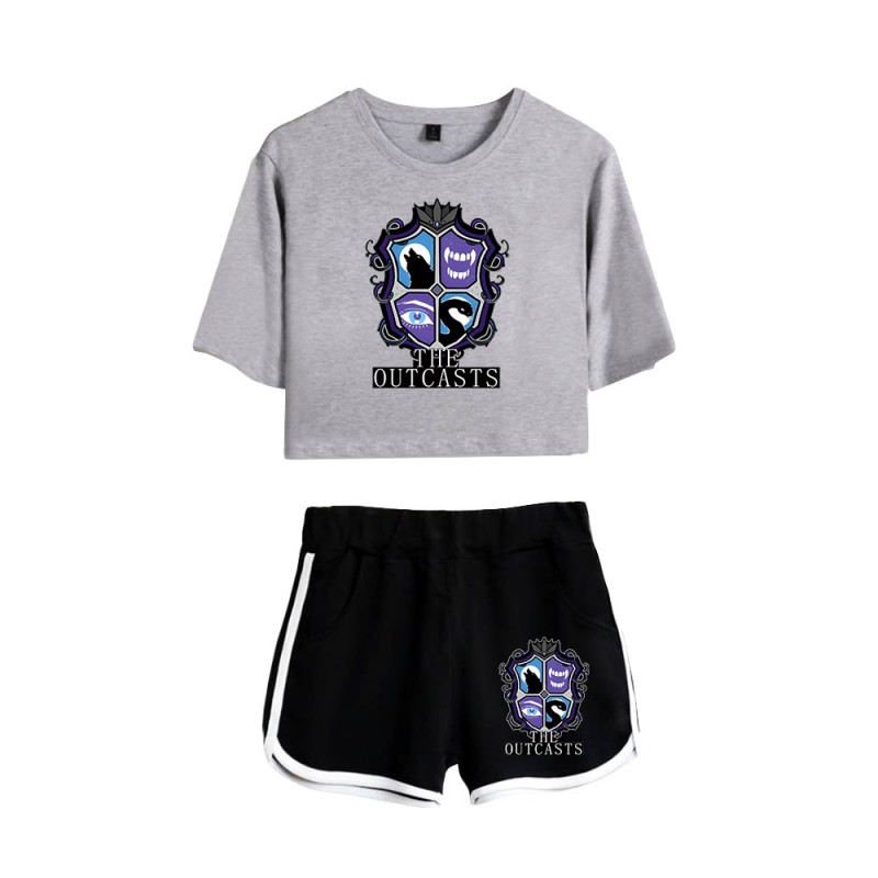 The Outcasts Crop Top Wednesday Addams Shorts T-shirt