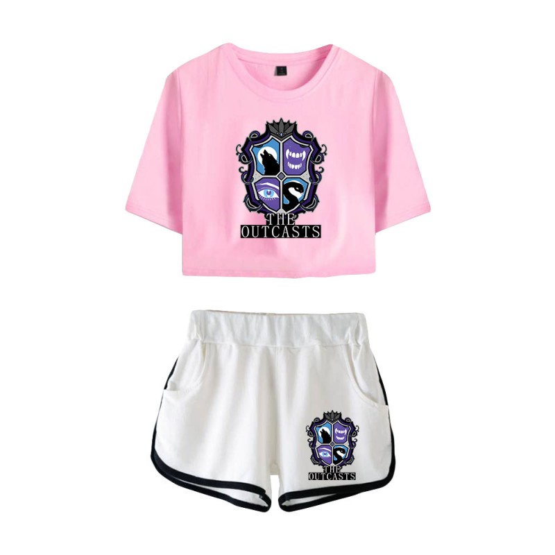 The Outcasts Crop Top Wednesday Addams Shorts T-shirt