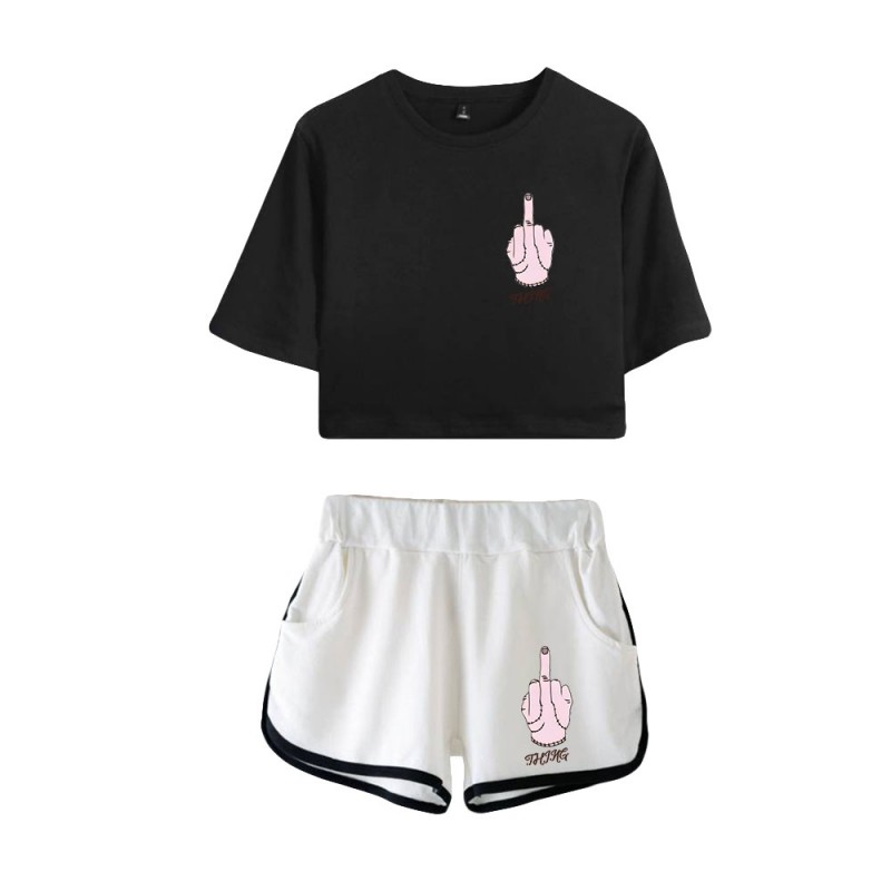 The Addams Family Crop Top T-shirt Wednesday Polyester Shorts