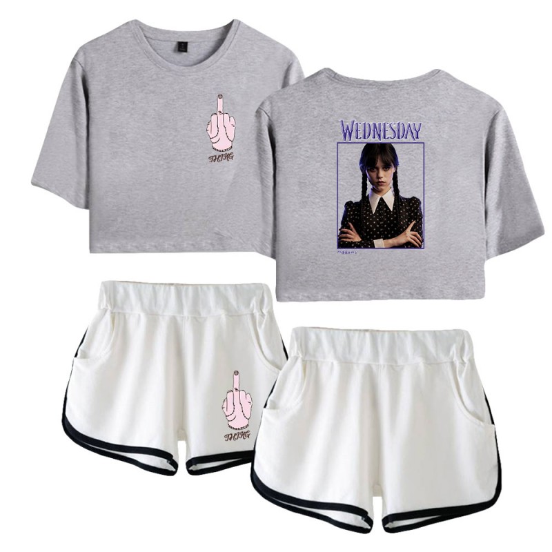The Addams Family Crop Top T-shirt Wednesday Polyester Shorts