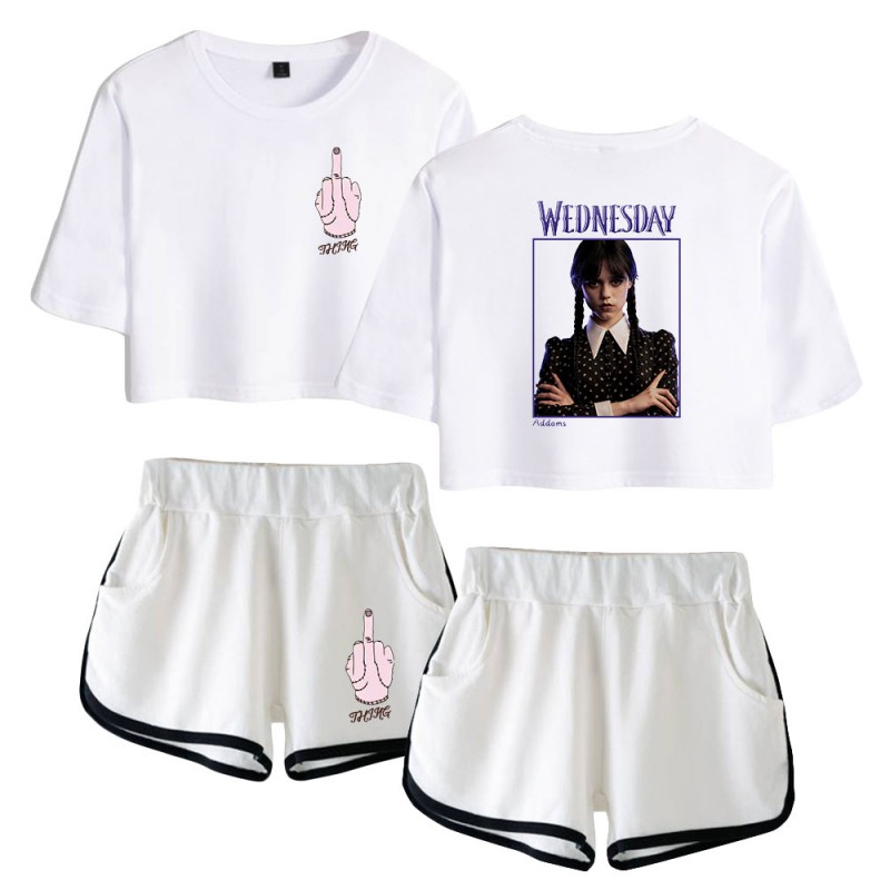 The Addams Family Crop Top T-shirt Wednesday Polyester Shorts