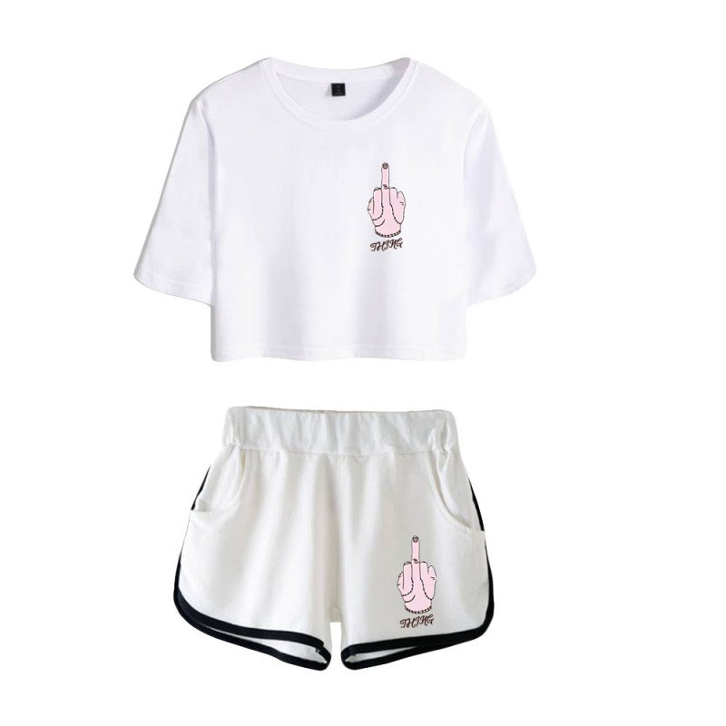 The Addams Family Crop Top T-shirt Wednesday Polyester Shorts