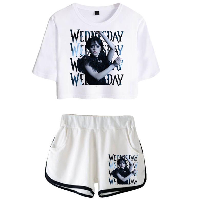 Wednesday Addams Crop Top T-shirt The Addams Family Shorts