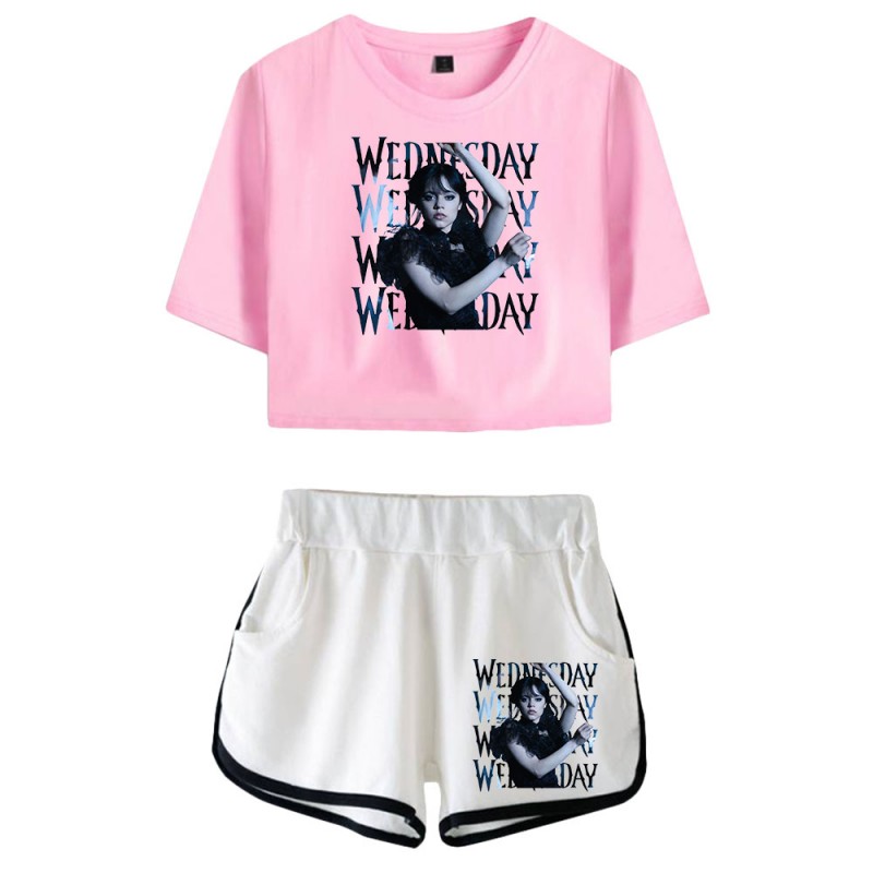 Wednesday Addams Crop Top T-shirt The Addams Family Shorts