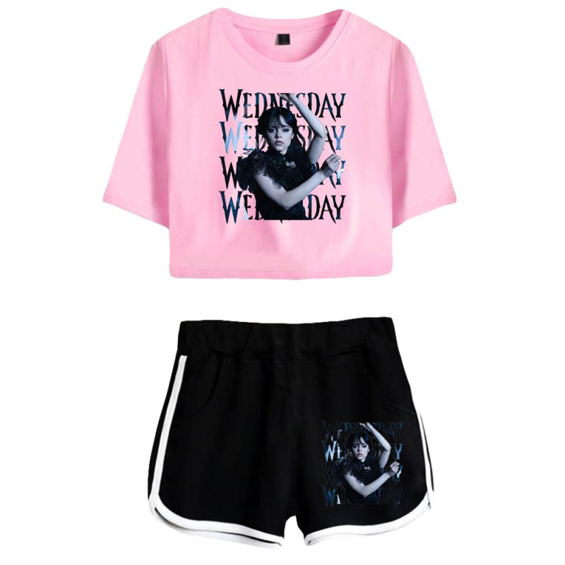 Wednesday Addams Crop Top T-shirt The Addams Family Shorts