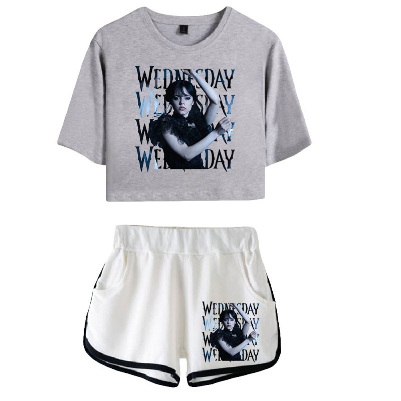 Wednesday Addams Crop Top T-shirt The Addams Family Shorts