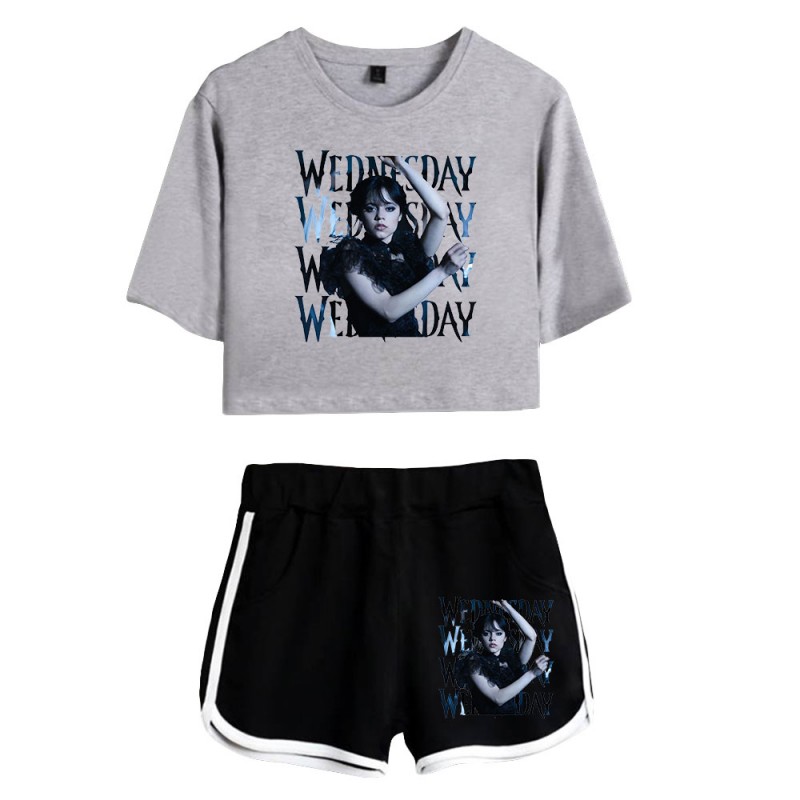 Wednesday Addams Crop Top T-shirt The Addams Family Shorts