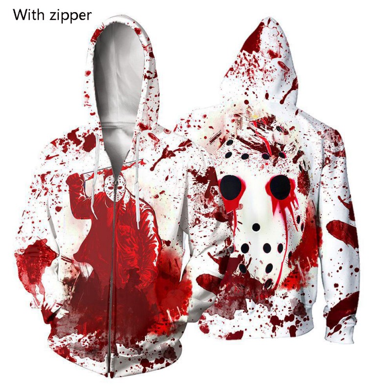 2023 Halloween Hoodie Friday the 13th 3D Pattern Sweatshirt